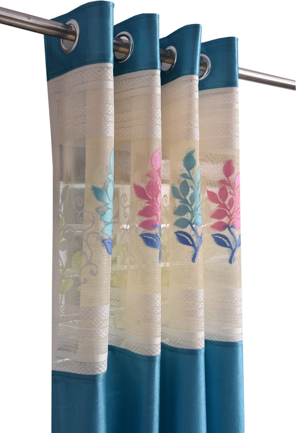 Image of Homefab India 244 cm (8 ft) Long Door Polyester Semi Transparent Curtain (Pack Of 2)