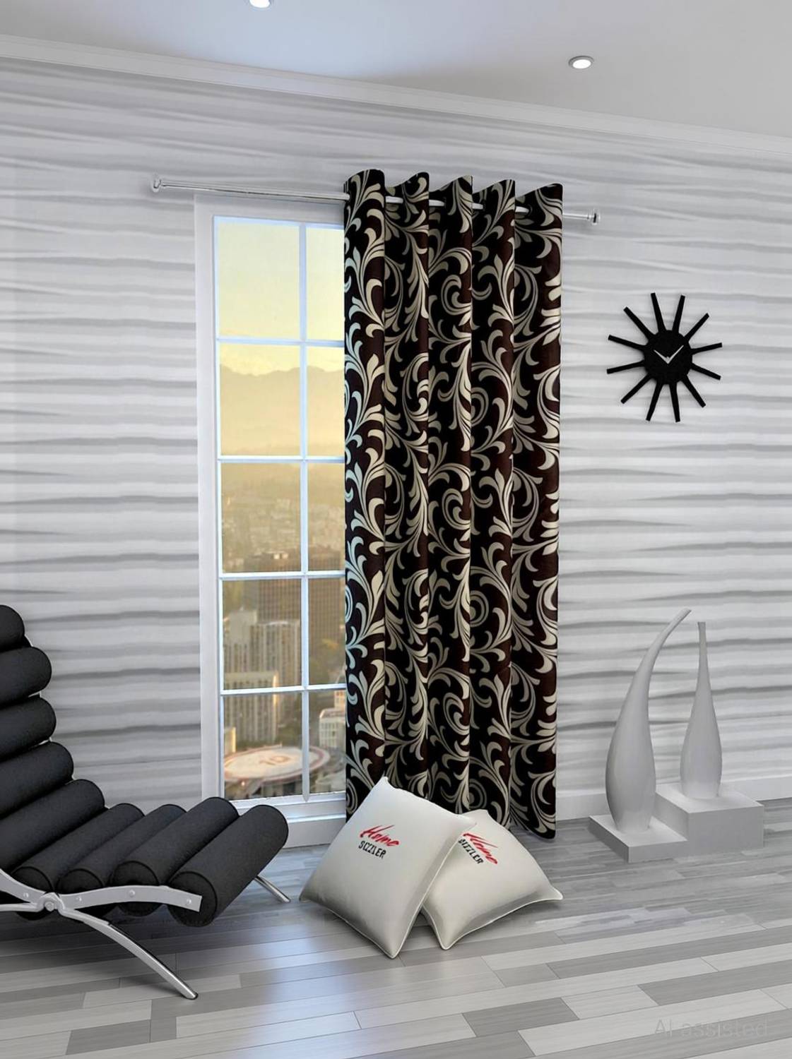 Home Sizzler 275 cm (9 ft) Long Door Polyester Semi Transparent Curtain Single Curtain