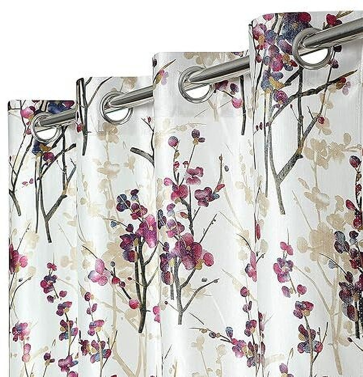 Image of Benchmark 336 cm (11 ft) Long Door Polyester Semi Transparent Curtain (Pack Of 4)