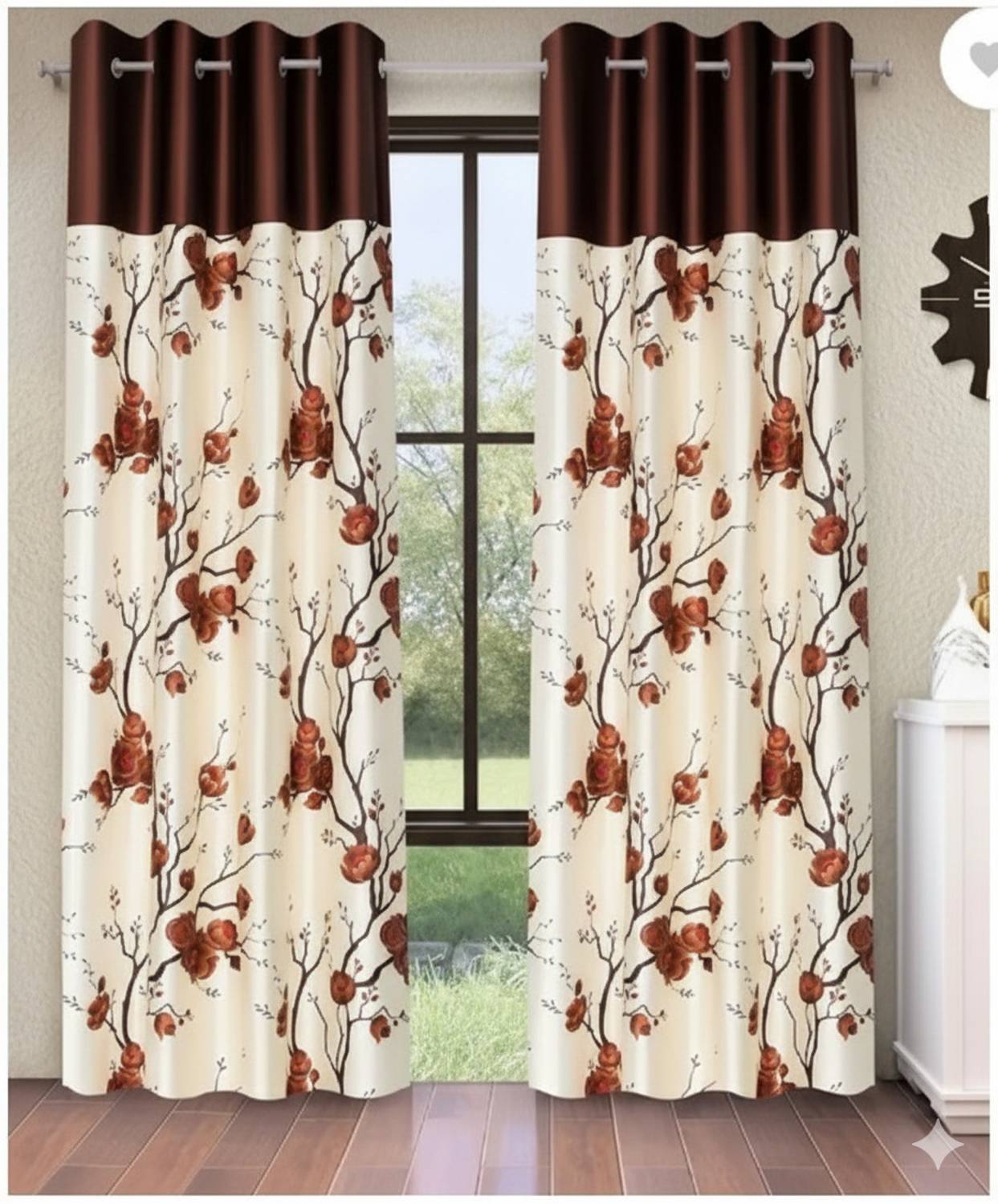 Adimanav 152.4 cm (5 ft) Window Polyester Semi Transparent Curtain Single Curtain