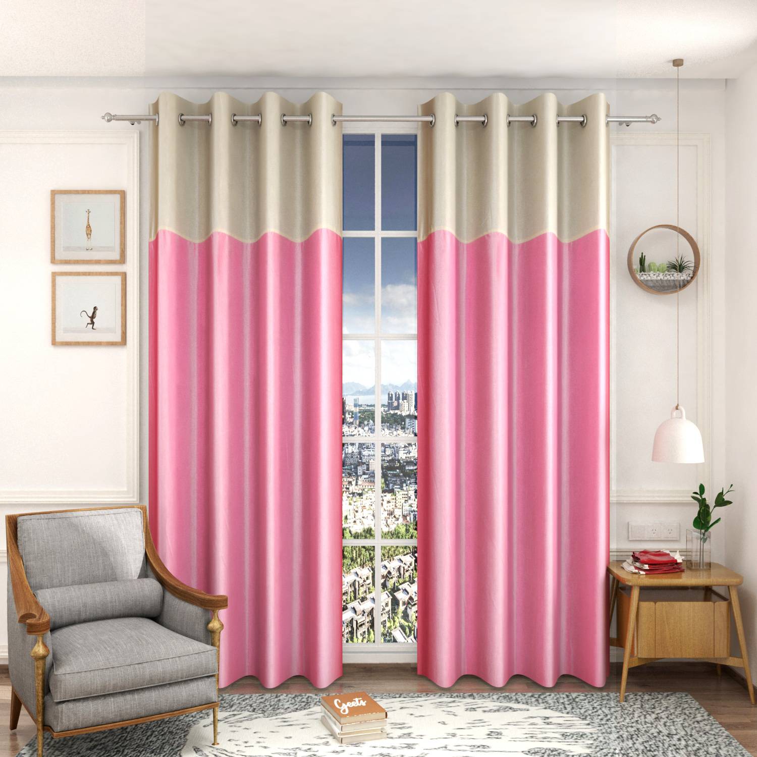 Arick Home 153 cm (5 ft) Window Polyester Semi Transparent Curtain (Pack Of 2)