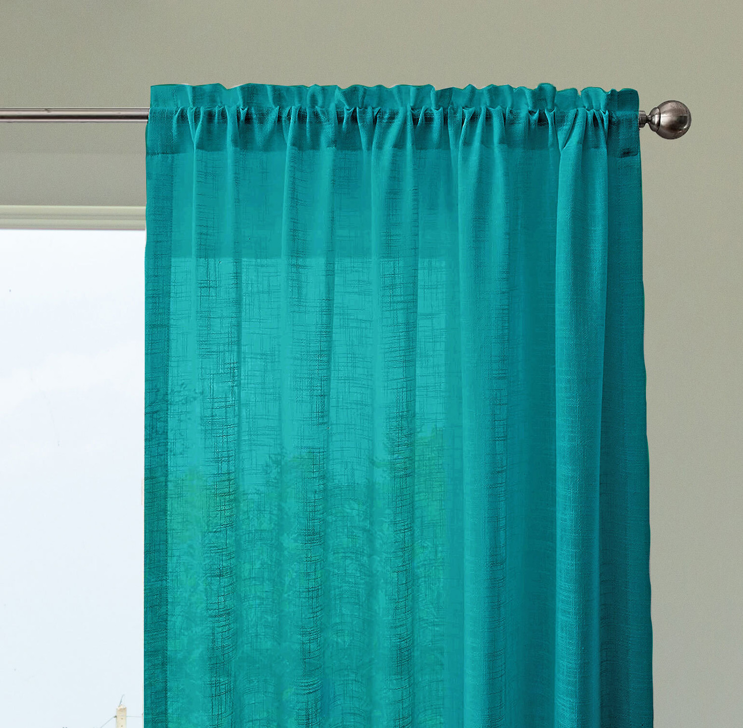 Image of HOMEMONDE 152 cm (5 ft) Window Cotton Transparent Curtain (Pack Of 2)