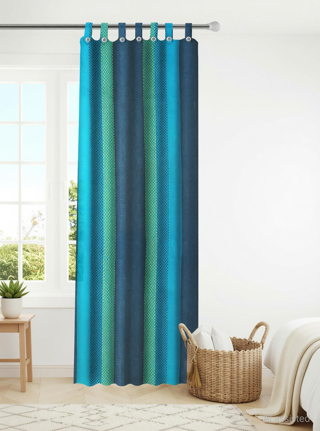 Image of Lakshmi 202 cm (7 ft) Window Cotton Curtain Single Curtain