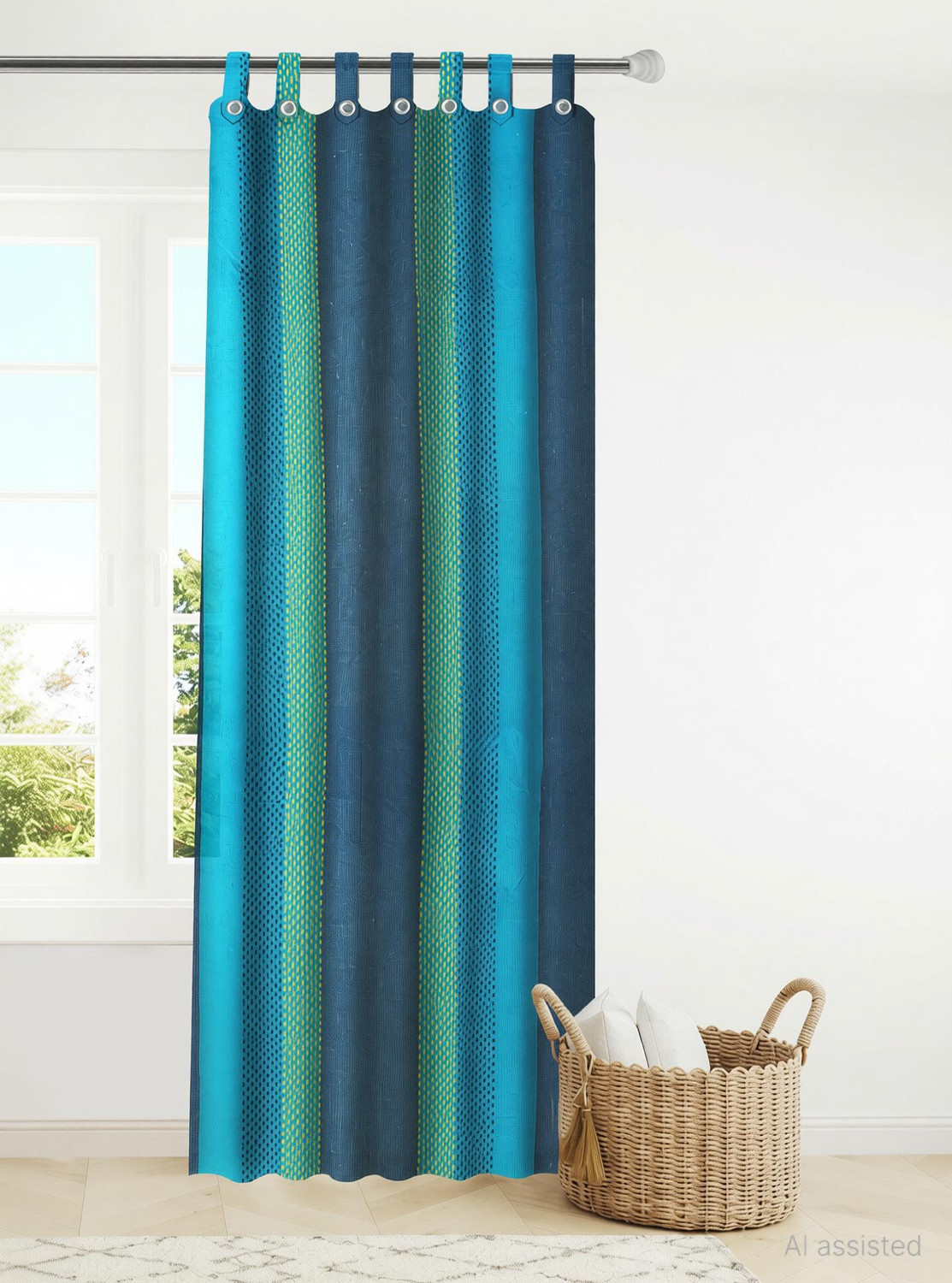 Image of Lakshmi 202 cm (7 ft) Window Cotton Curtain Single Curtain
