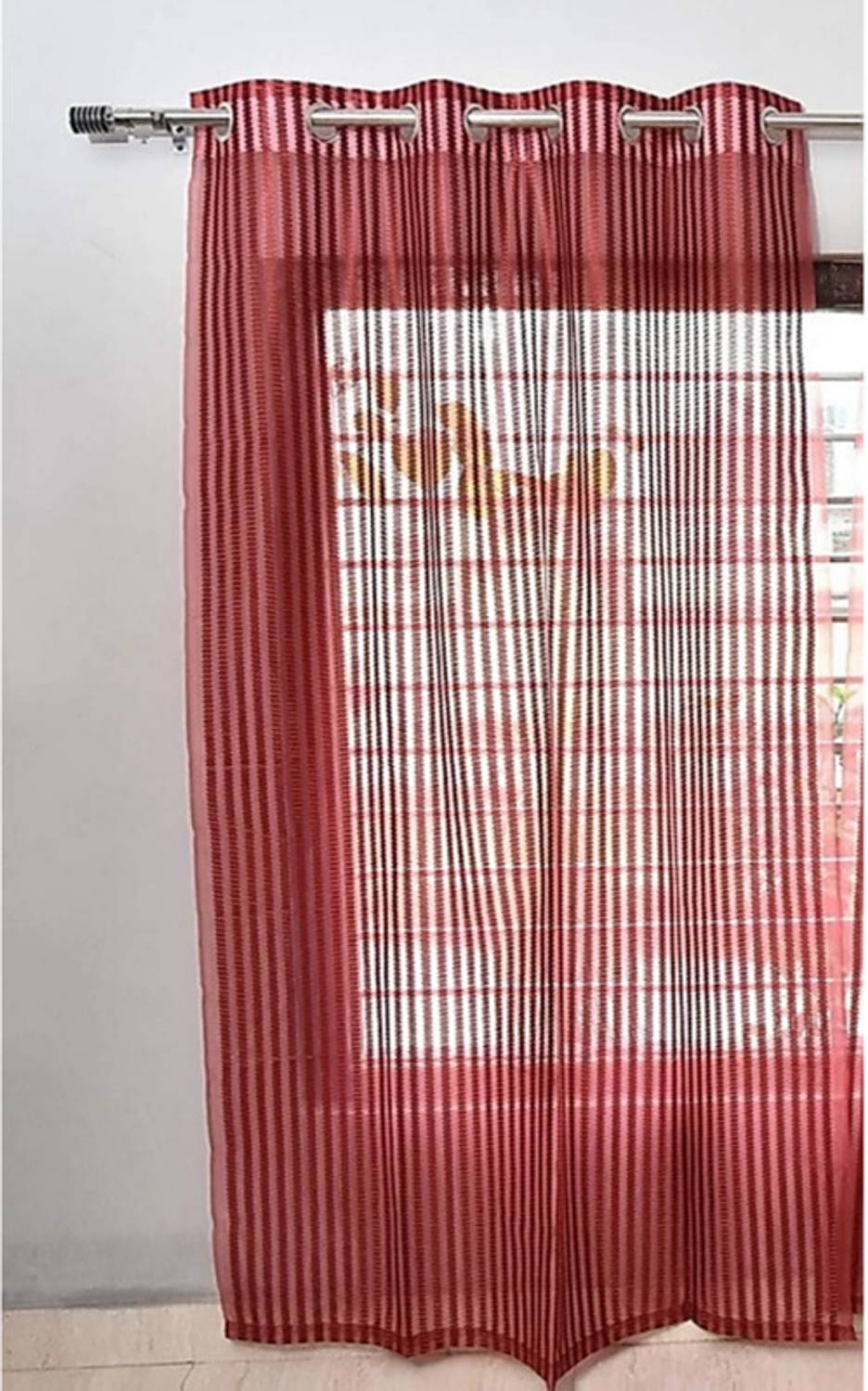 Achintya 153 cm (5 ft) Window Tissue Semi Transparent Curtain Single Curtain