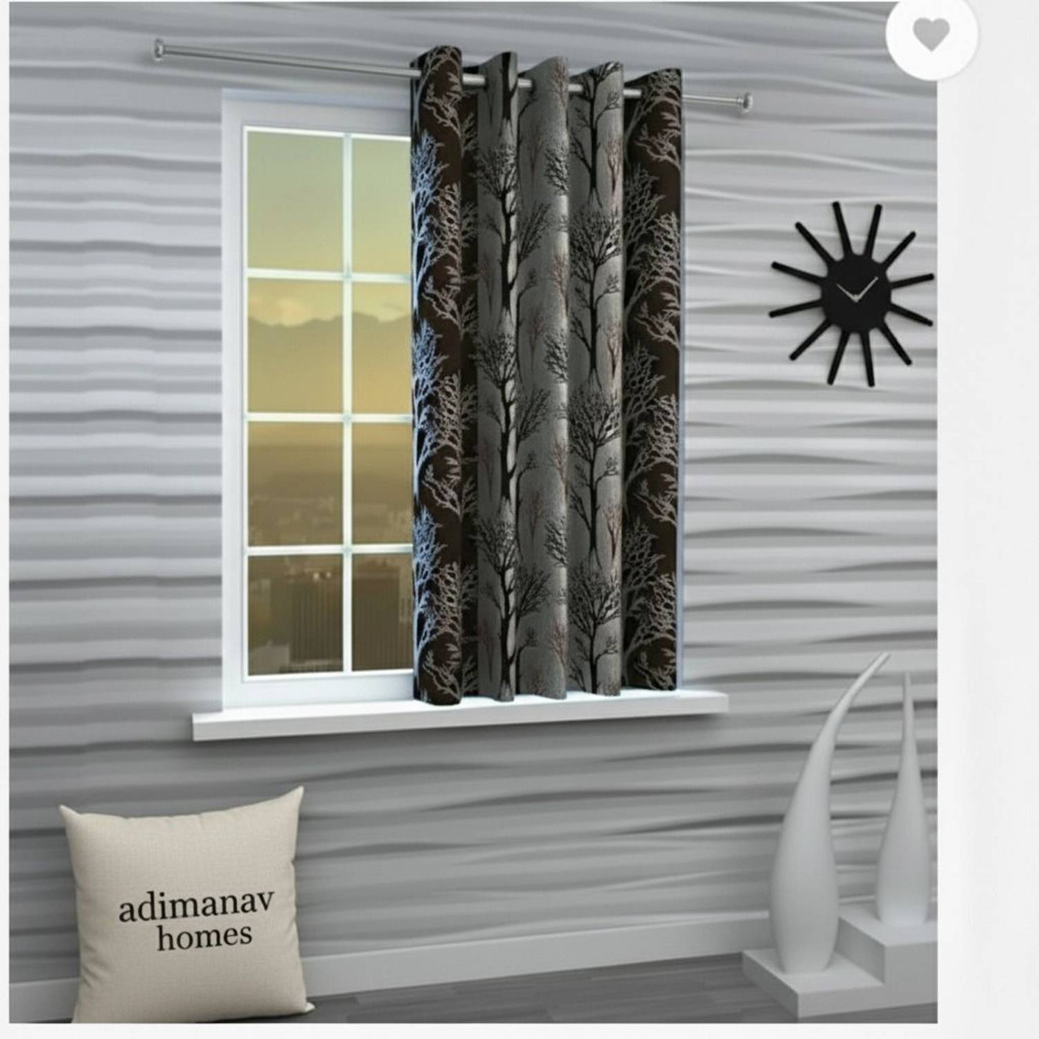 Adimanav 152.4 cm (5 ft) Window Polyester Semi Transparent Curtain Single Curtain