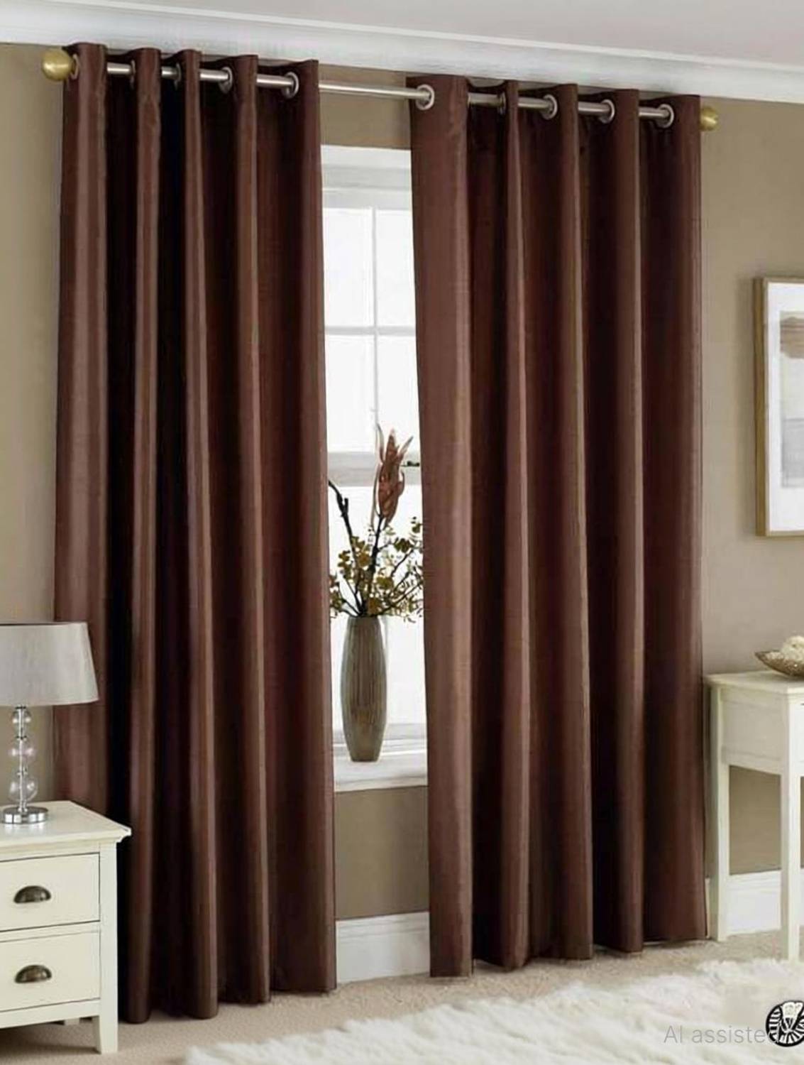 Panipat Textile Hub 213.5 cm (7 ft) Door Polyester Curtain (Pack Of 2)