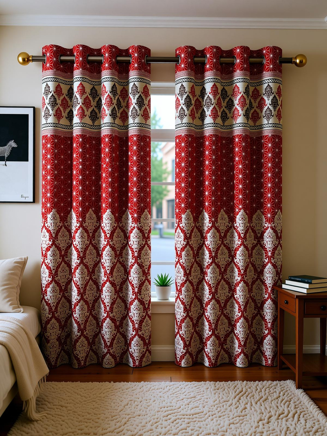 Image of Panipat Textile Hub 274 cm (9 ft) Long Door Polyester Semi Transparent Curtain (Pack Of 2)