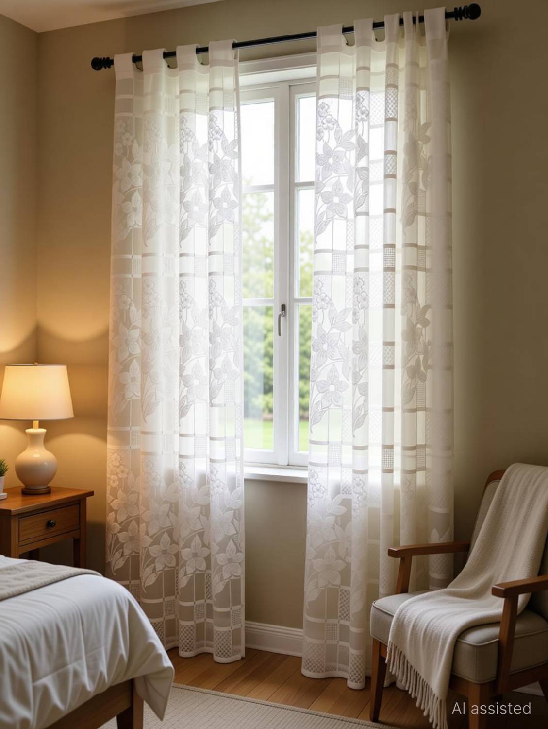 DTODEXPRESS 274.3 cm (9 ft) Long Door Net Semi Transparent Curtain (Pack Of 2)