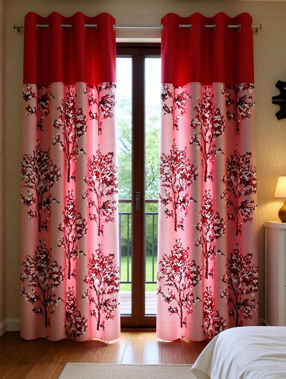 Fashion String 213 cm (7 ft) Door Polyester Semi Transparent Curtain (Pack Of 2)