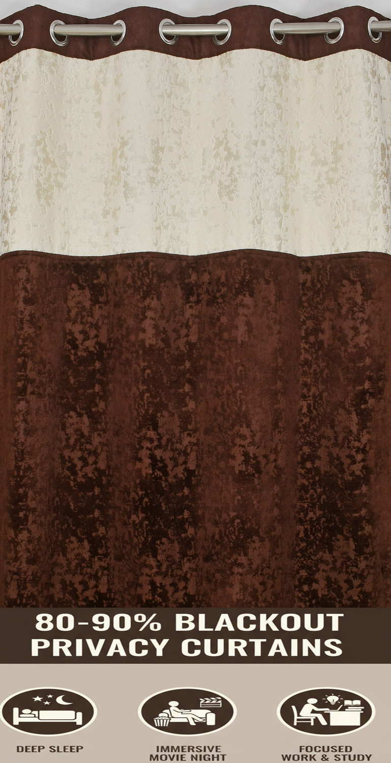 Image of Home Stylish 274 cm (9 ft) Long Door Velvet Blackout Curtain Single Curtain