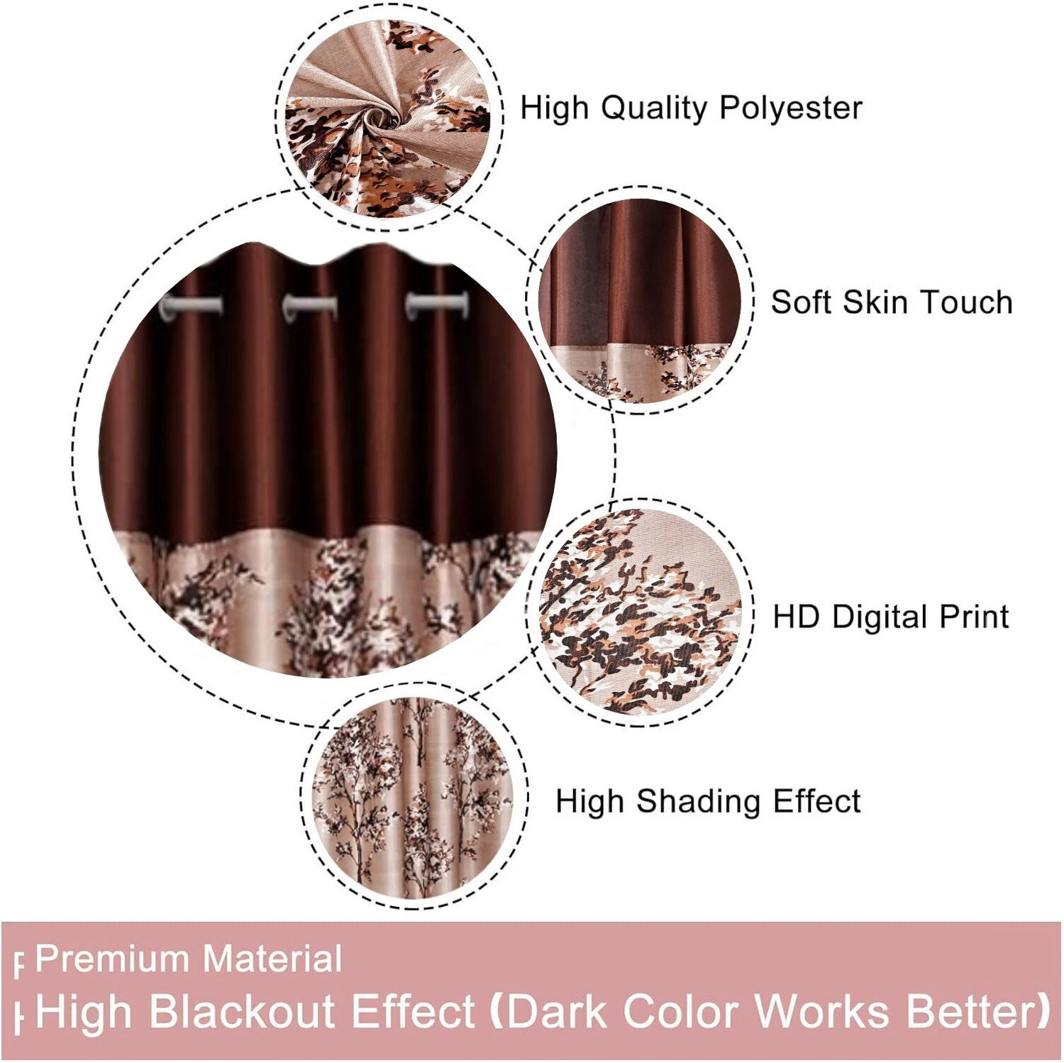 Image of DARSHANAM WORLD 152 cm (5 ft) Window Polyester Semi Transparent Curtain Single Curtain