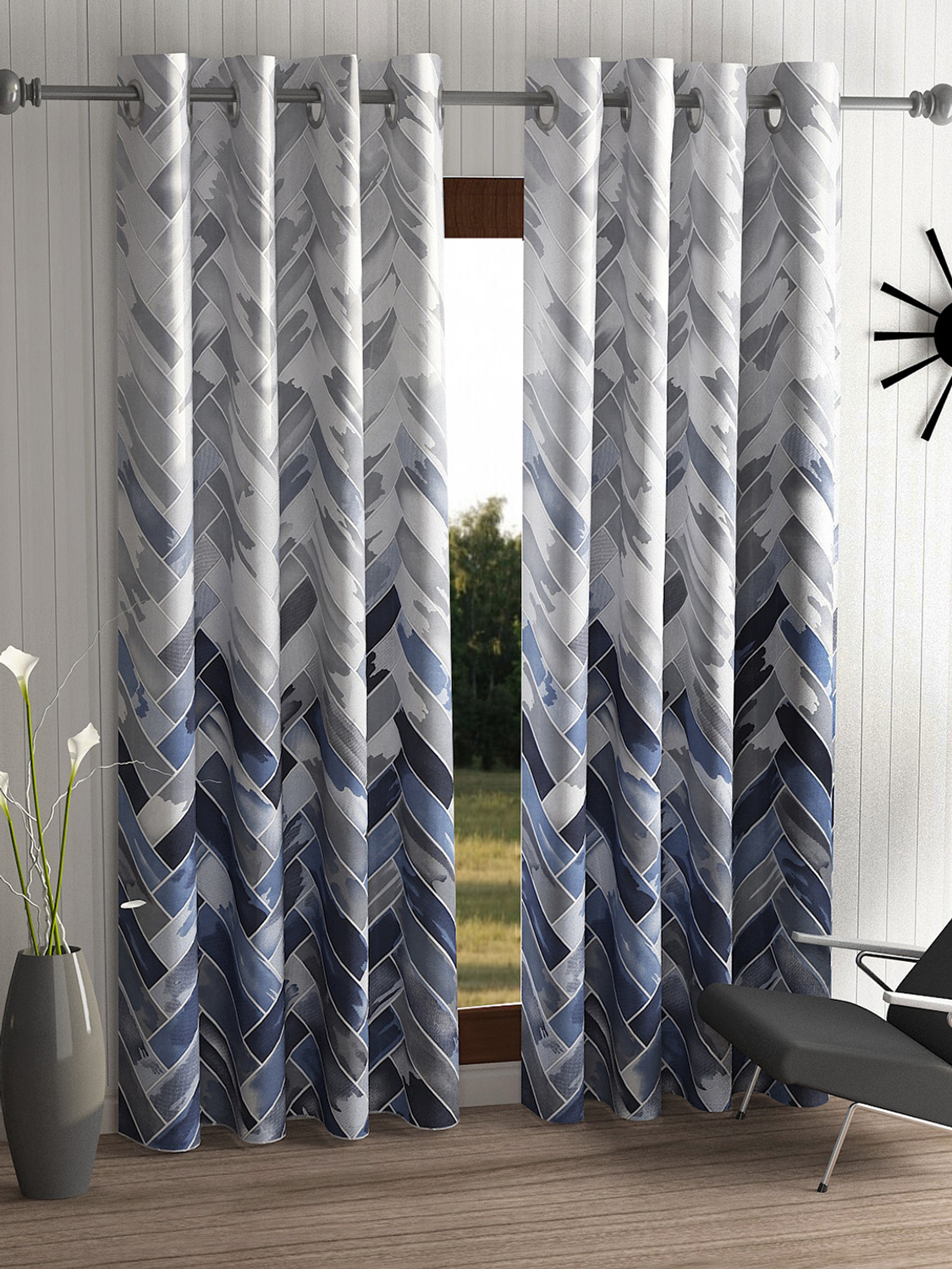 Image of Home Sizzler 183 cm (6 ft) Window Polyester Semi Transparent Curtain (Pack Of 2)