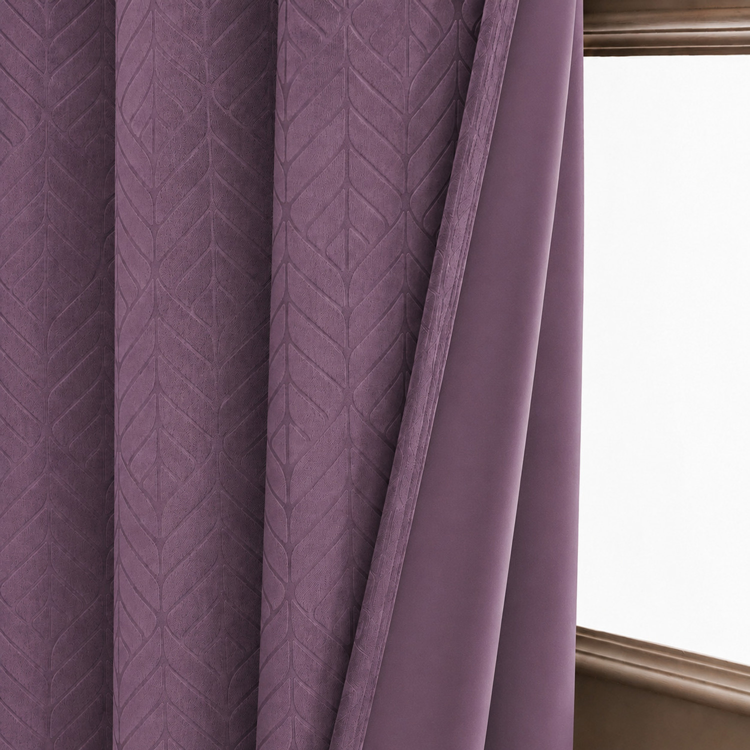 Image of LINENWALAS 152.4 cm (5 ft) Window Polyester Blackout Curtain (Pack Of 2)