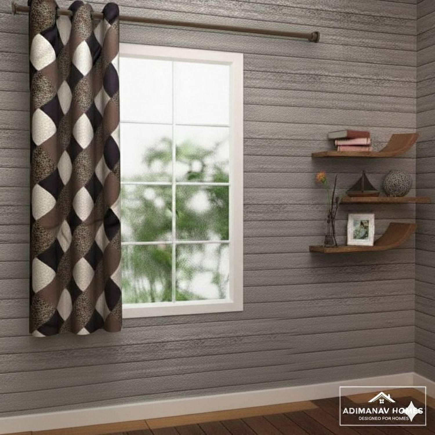 Adimanav 152.4 cm (5 ft) Window Polyester Semi Transparent Curtain Single Curtain
