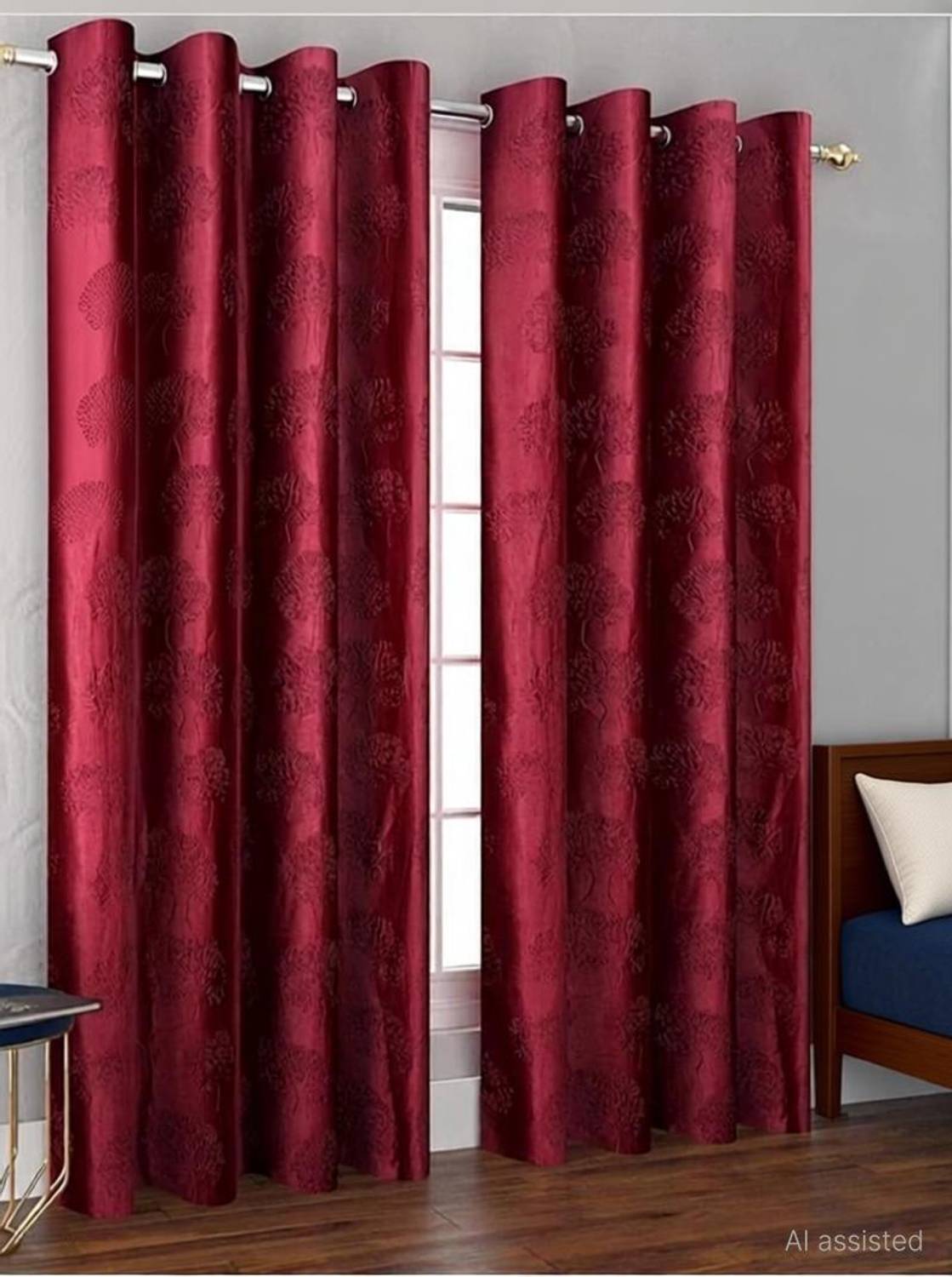 DTODEXPRESS 213.3 cm (7 ft) Door Polyester Room Darkening Curtain (Pack Of 2)