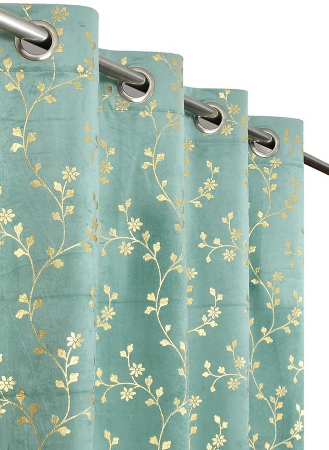 Image of Arick Home 153 cm (5 ft) Window Velvet Room Darkening Curtain (Pack Of 2)
