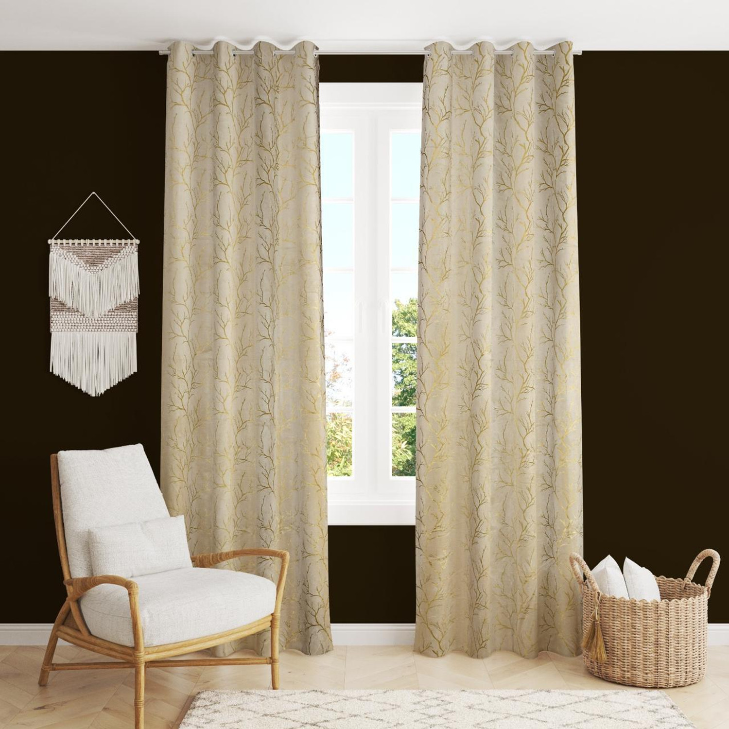 Image of VIRIDIAN DECOR 213 cm (7 ft) Door Velvet Room Darkening Curtain (Pack Of 2)