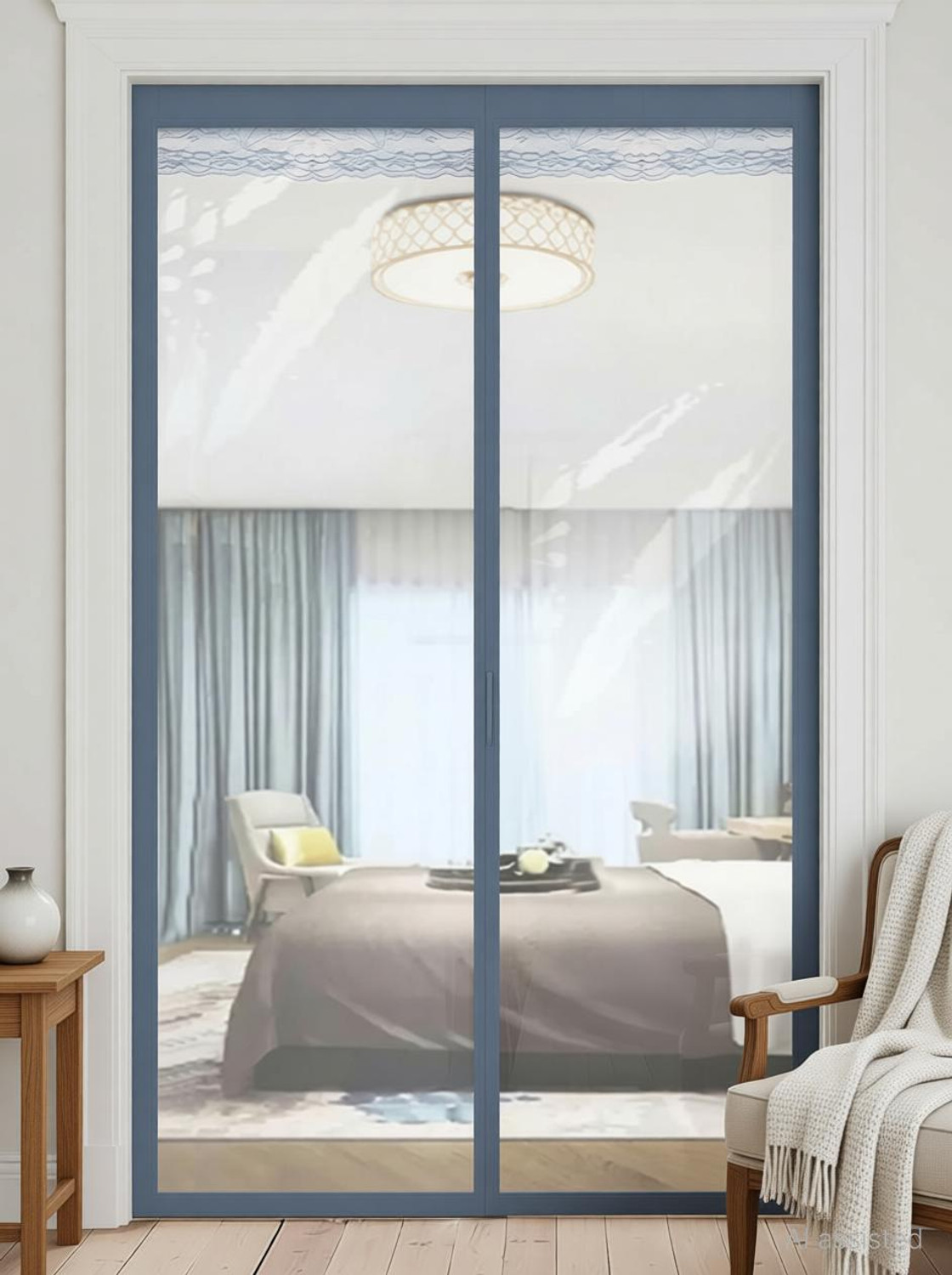 Image of The Furnishing Tree 207 cm (7 ft) Door PVC Room Darkening Curtain Single Curtain