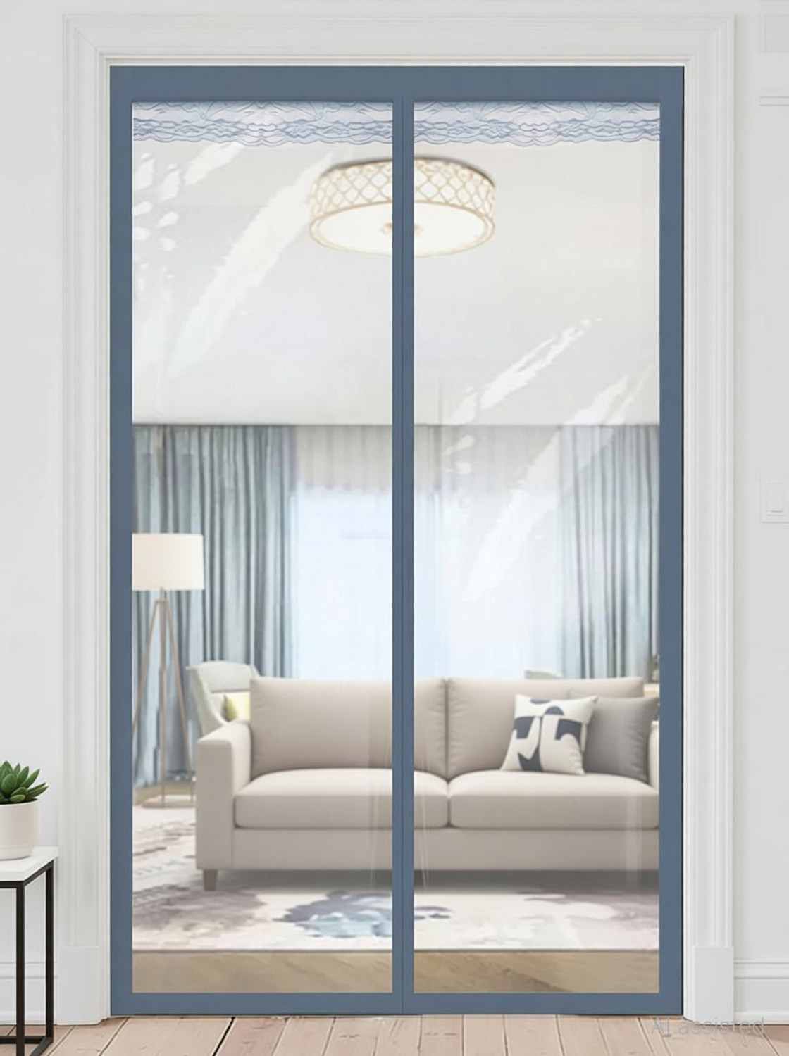 Image of The Furnishing Tree 207 cm (7 ft) Door PVC Room Darkening Curtain Single Curtain