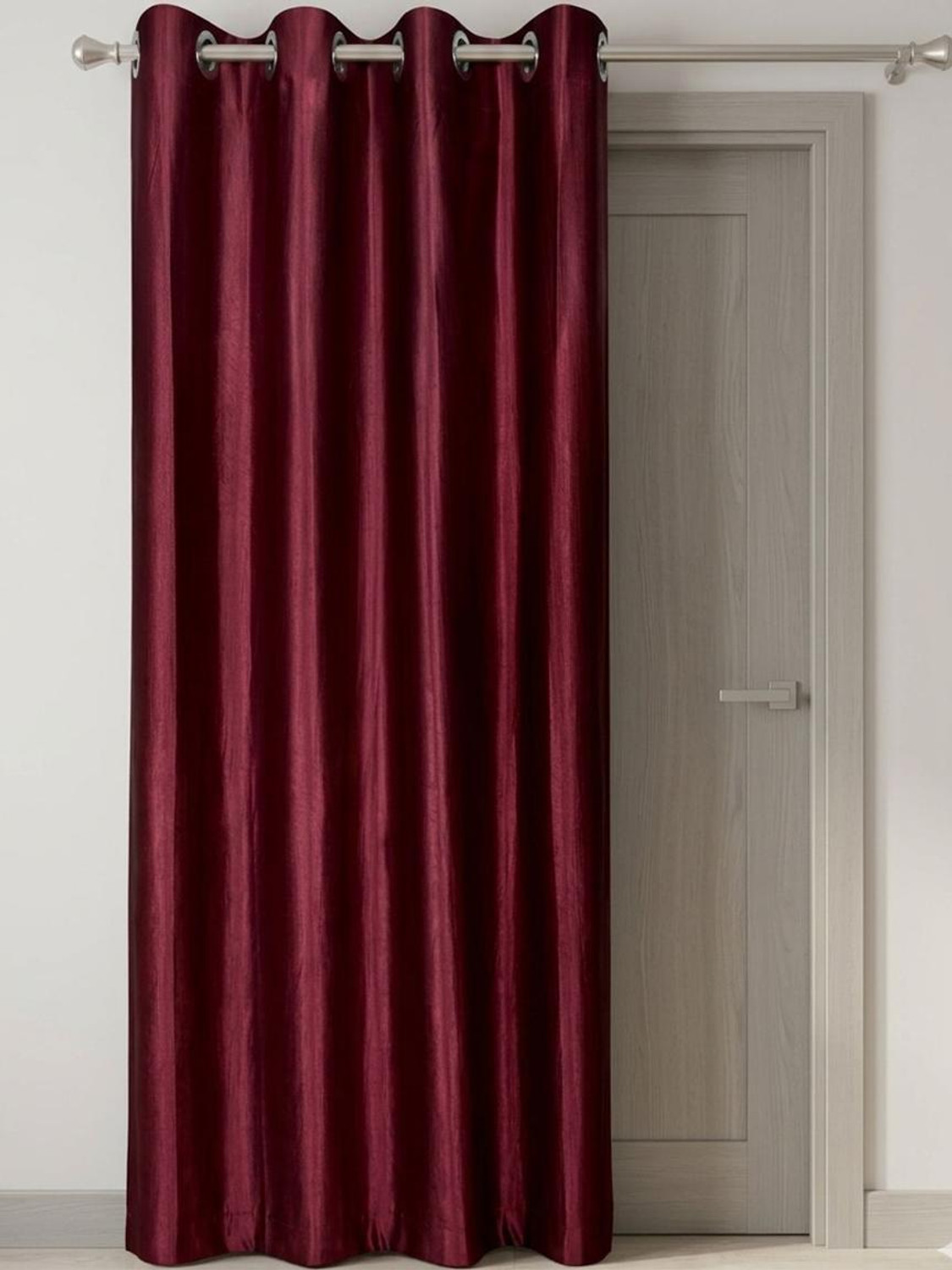 Image of Kanodia Poly Fab 212 cm (7 ft) Door Polyester Semi Transparent Curtain Single Curtain