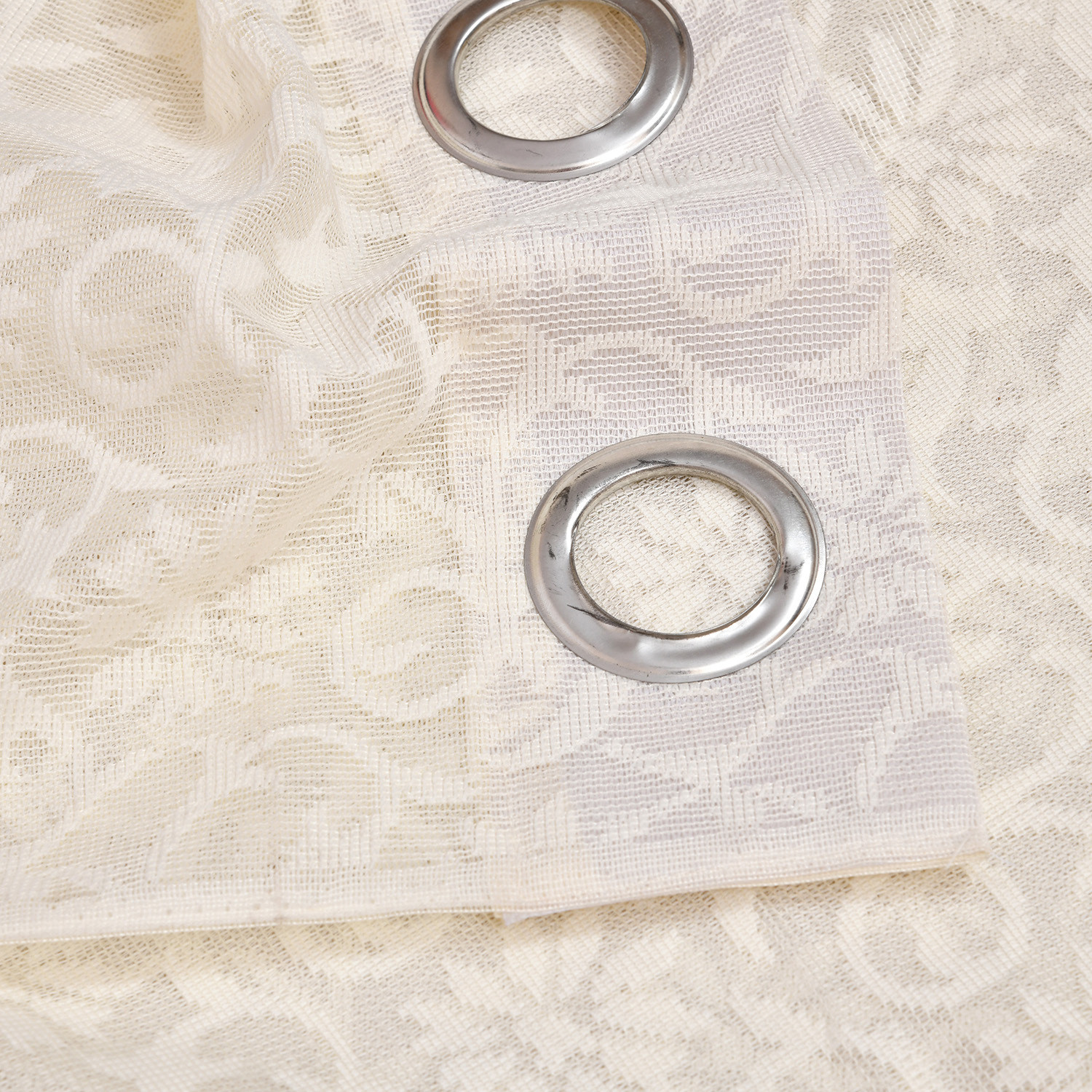 Image of KUBER INDUSTRIES 213 cm (7 ft) Door Cotton Semi Transparent Curtain (Pack Of 2)