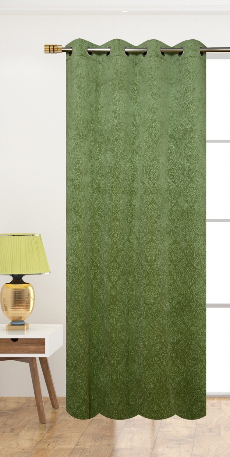 Image of DrapeHomez 211 cm (7 ft) Door Velvet Room Darkening Curtain Single Curtain