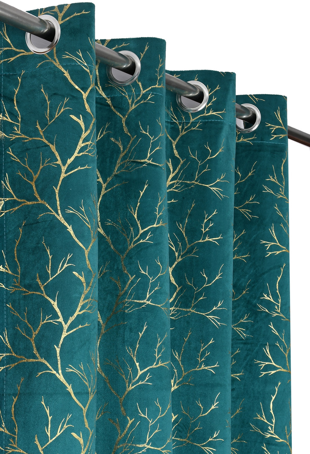Image of Galaxy Drape 153 cm (5 ft) Window Velvet Room Darkening Curtain (Pack Of 2)