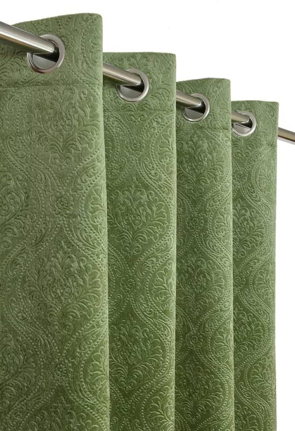 ABODRIC 152 cm (5 ft) Window Velvet Room Darkening Curtain Single Curtain