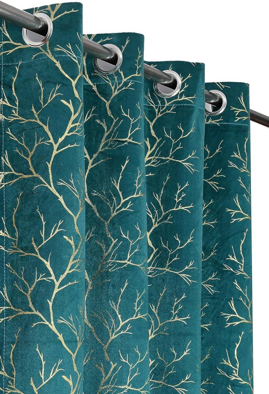 ABODRIC 152 cm (5 ft) Window Velvet Semi Transparent Curtain Single Curtain