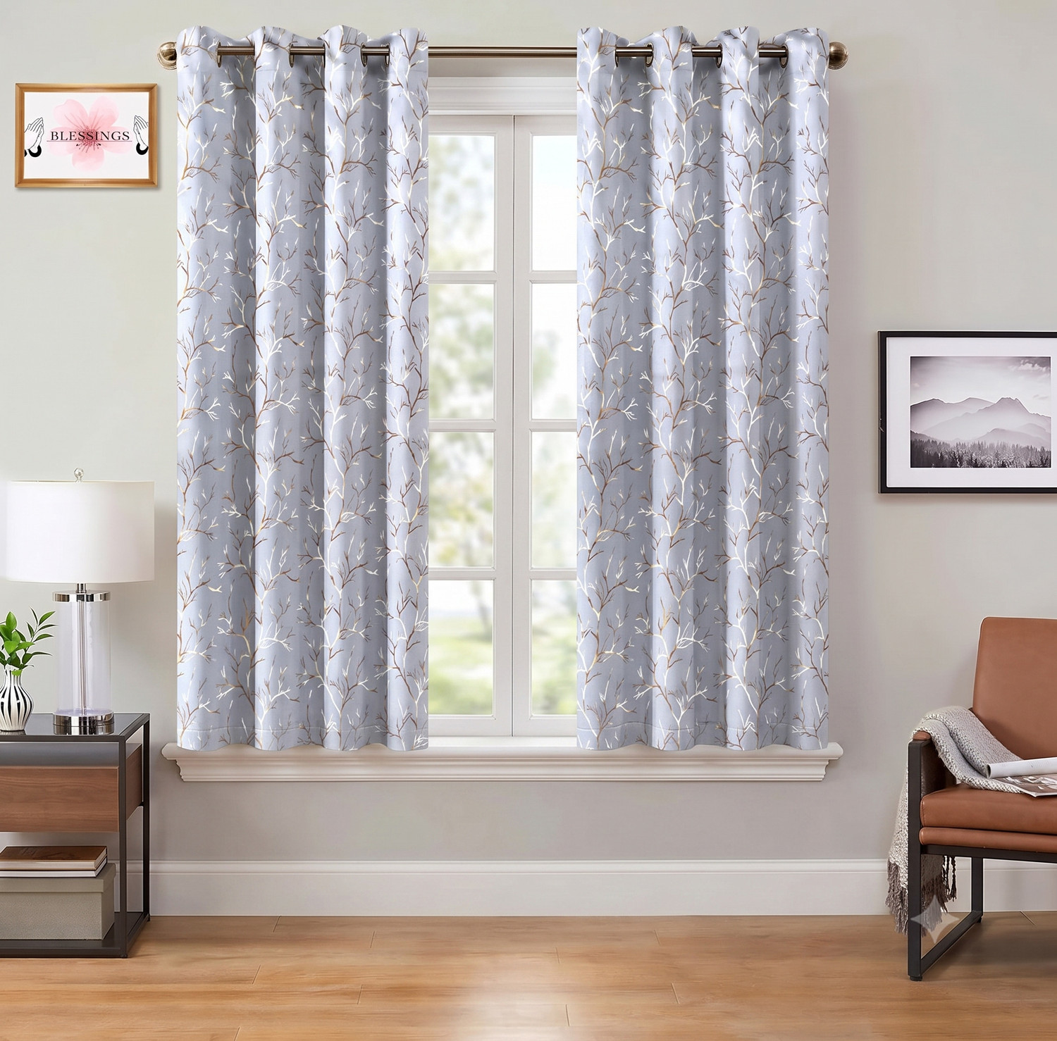 Image of KFHDECOR 153 cm (5 ft) Window Polyester Blackout Curtain Single Curtain
