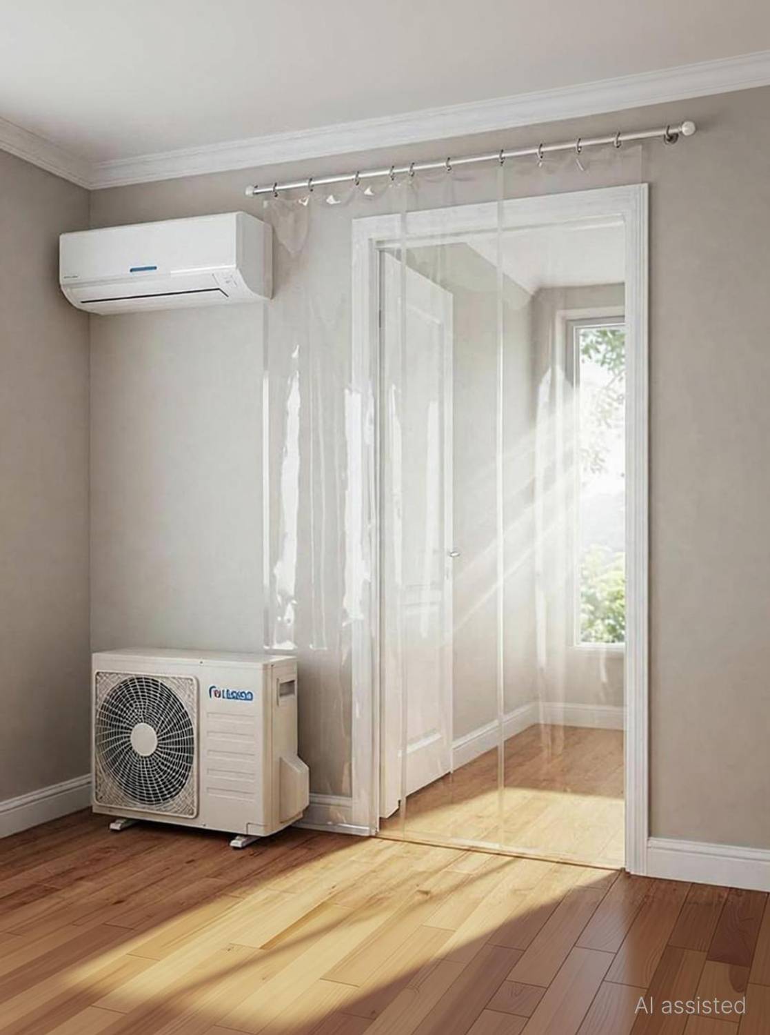 ALLORAMART 213 cm (7 ft) Long Door PVC Transparent Curtain Single Curtain