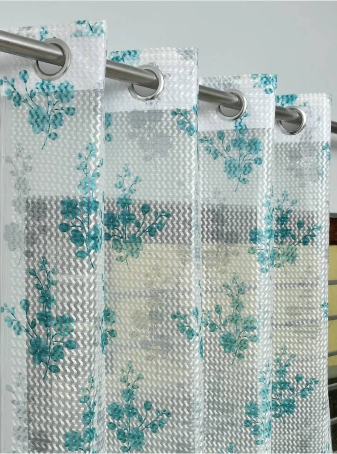 Achintya 214 cm (7 ft) Door Tissue Semi Transparent Curtain Single Curtain