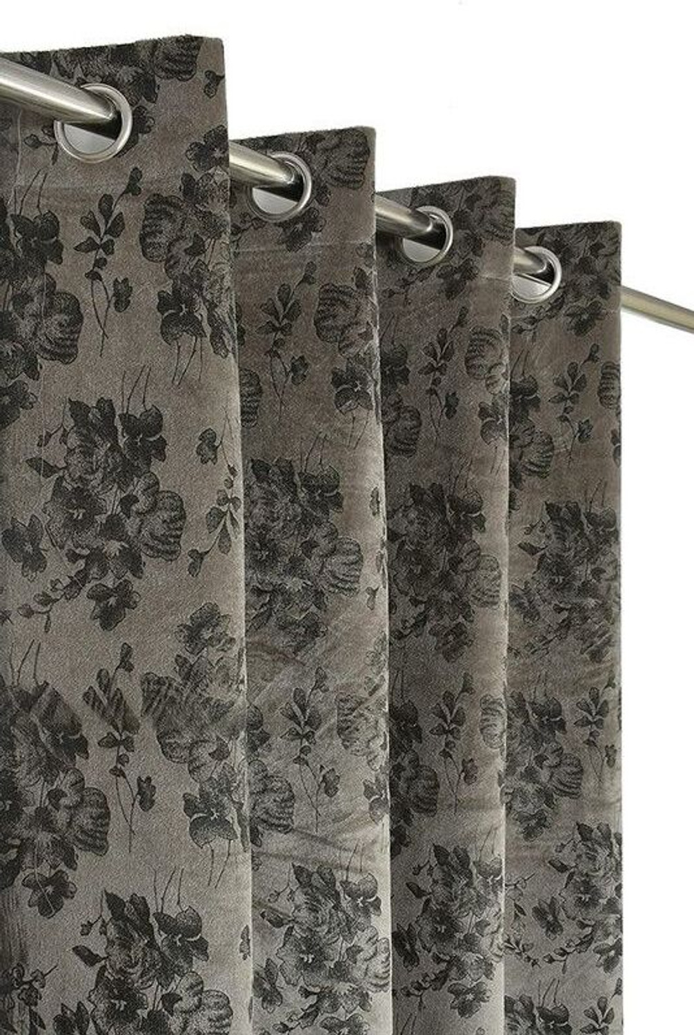 Image of Kraftiq Homes 183 cm (6 ft) Window Velvet Room Darkening Curtain Single Curtain