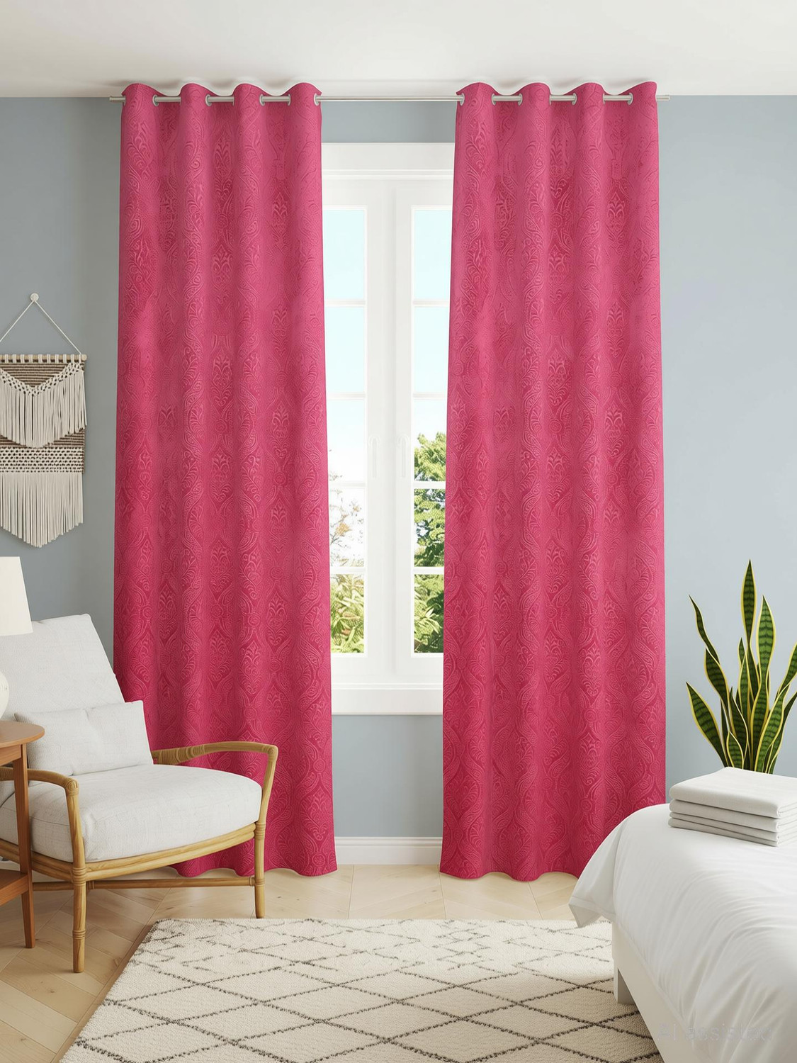 Image of Homefab India 214 cm (7 ft) Door Velvet Room Darkening Curtain (Pack Of 2)