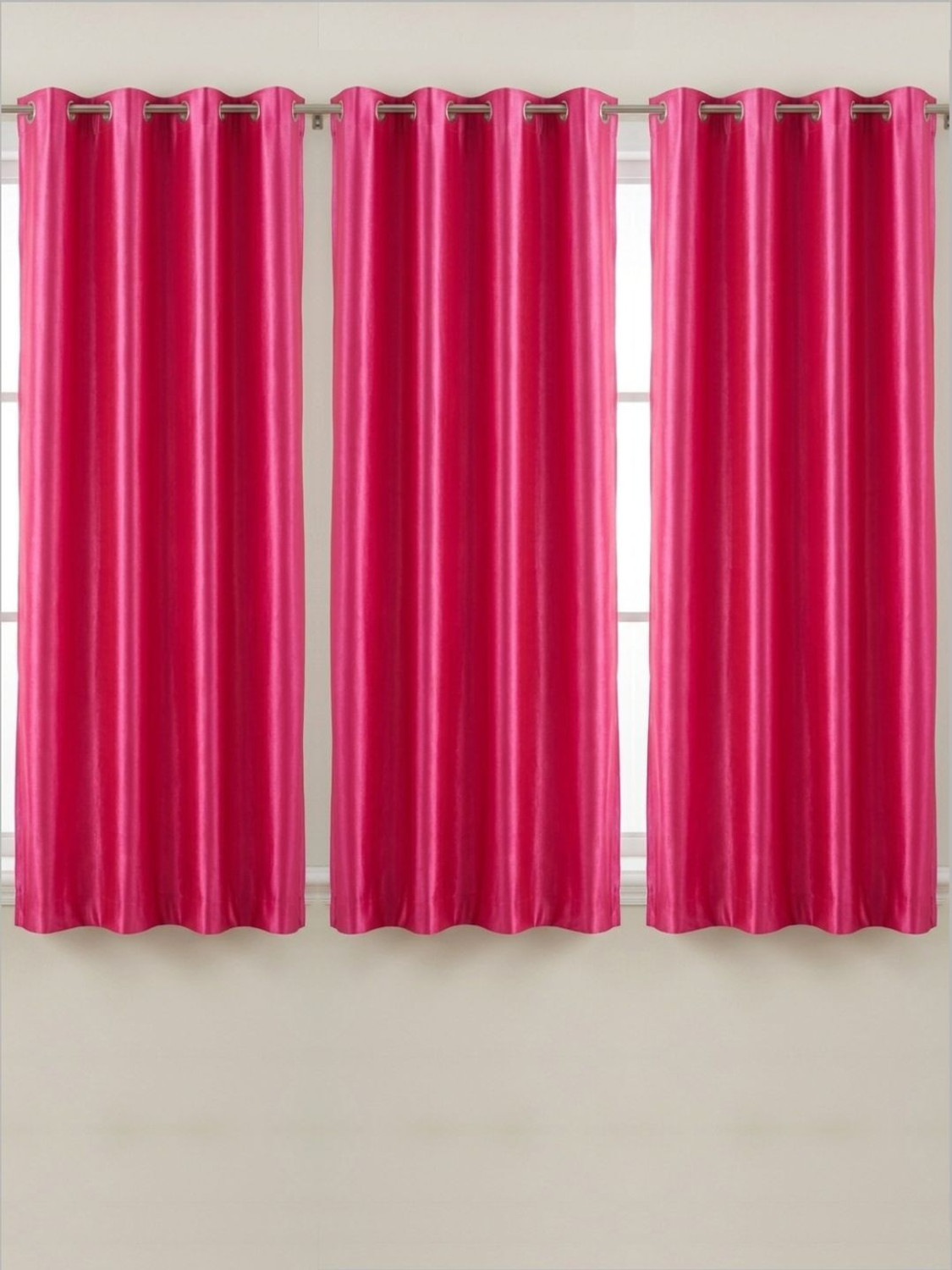 Image of Kanodia Poly Fab 152.4 cm (5 ft) Window Polyester Semi Transparent Curtain (Pack Of 3)