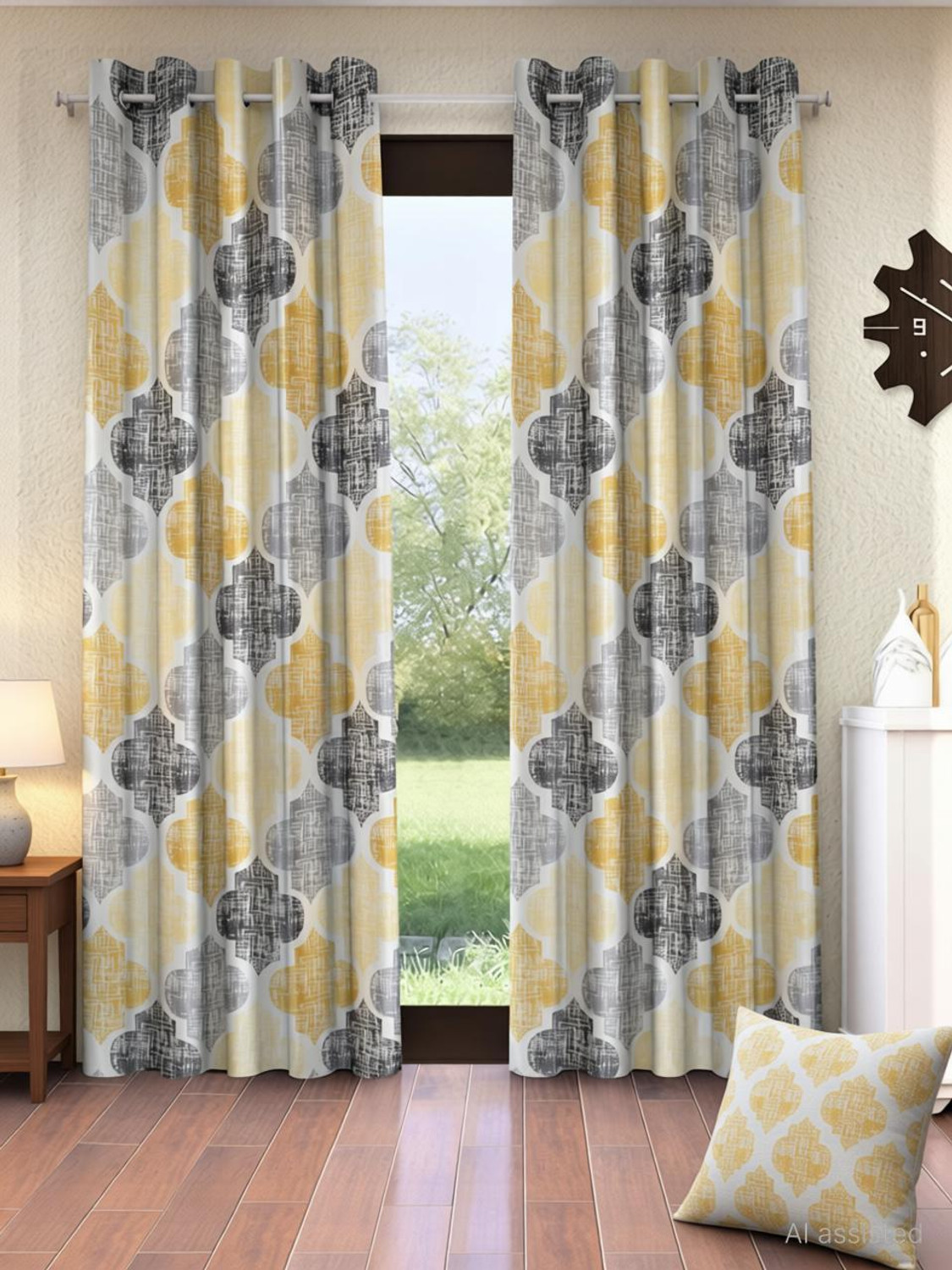 Image of Home Sizzler 153 cm (5 ft) Window Polycotton Semi Transparent Curtain (Pack Of 2)