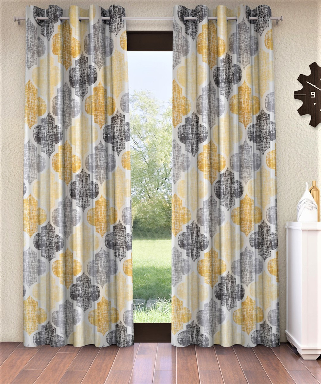 Image of Home Sizzler 153 cm (5 ft) Window Polycotton Semi Transparent Curtain (Pack Of 2)