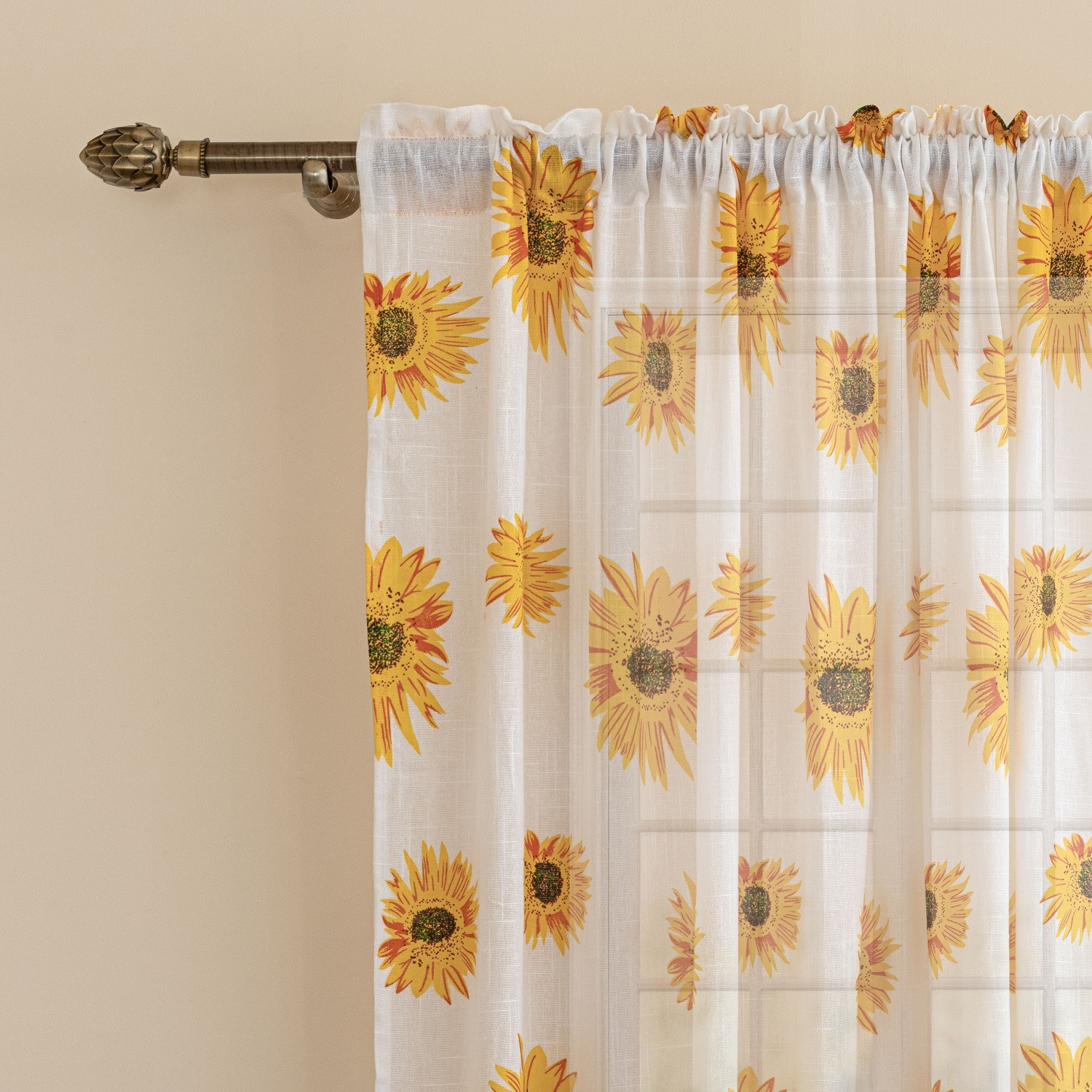 Image of HOMEMONDE 304.8 cm (10 ft) Long Door Cotton Transparent Curtain (Pack Of 2)