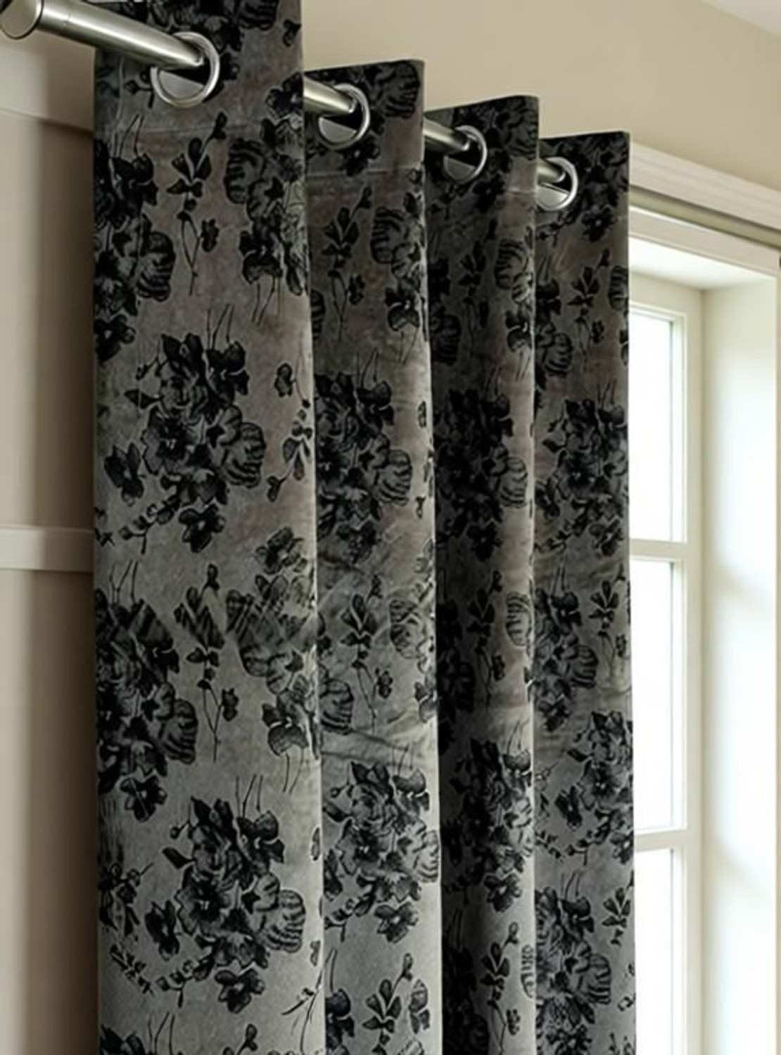 Image of Kraftiq Homes 304 cm (10 ft) Long Door Velvet Room Darkening Curtain Single Curtain
