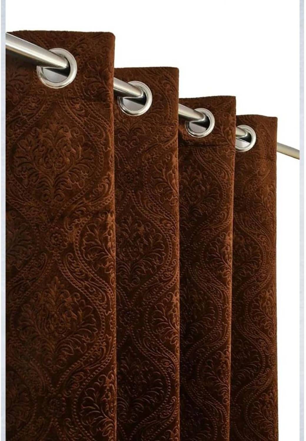 ABODRIC 213 cm (7 ft) Door Velvet Room Darkening Curtain Single Curtain