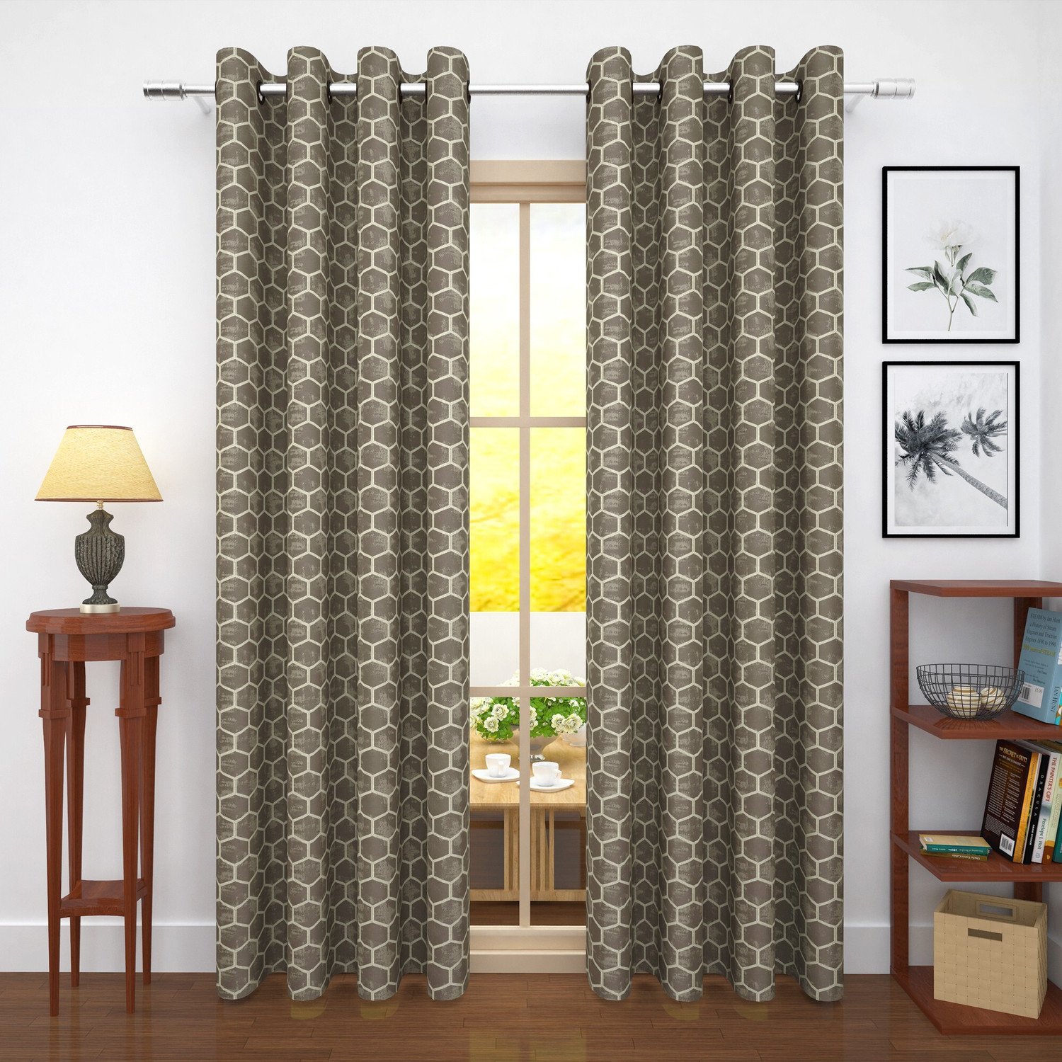 Image of Story@home 215 cm (7 ft) Door Jacquard Room Darkening Curtain Single Curtain