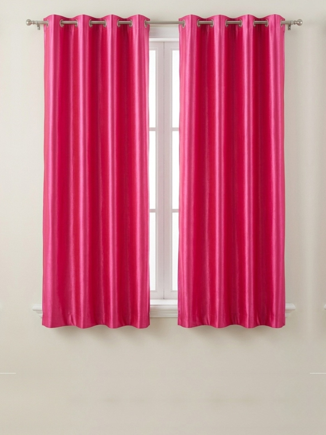 Image of Kanodia Poly Fab 152.4 cm (5 ft) Window Polyester Semi Transparent Curtain (Pack Of 2)