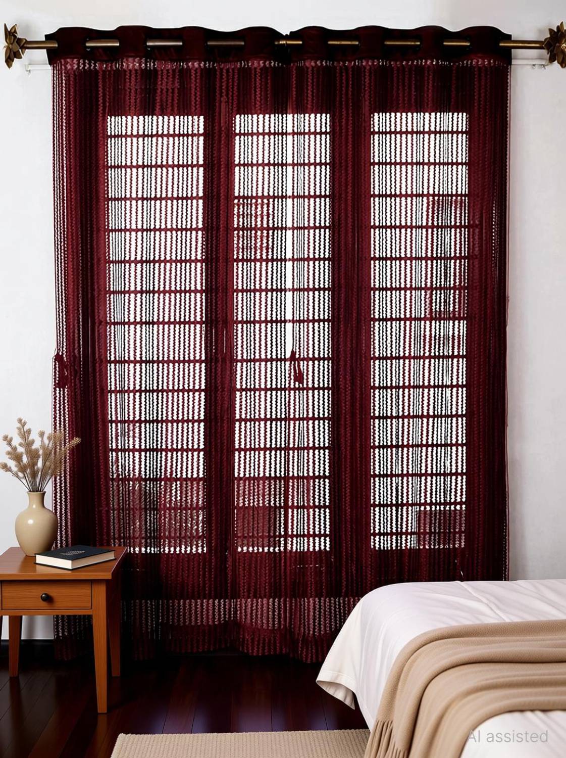 BANAVY 214 cm (7 ft) Door Tissue, Net Semi Transparent Curtain (Pack Of 2)