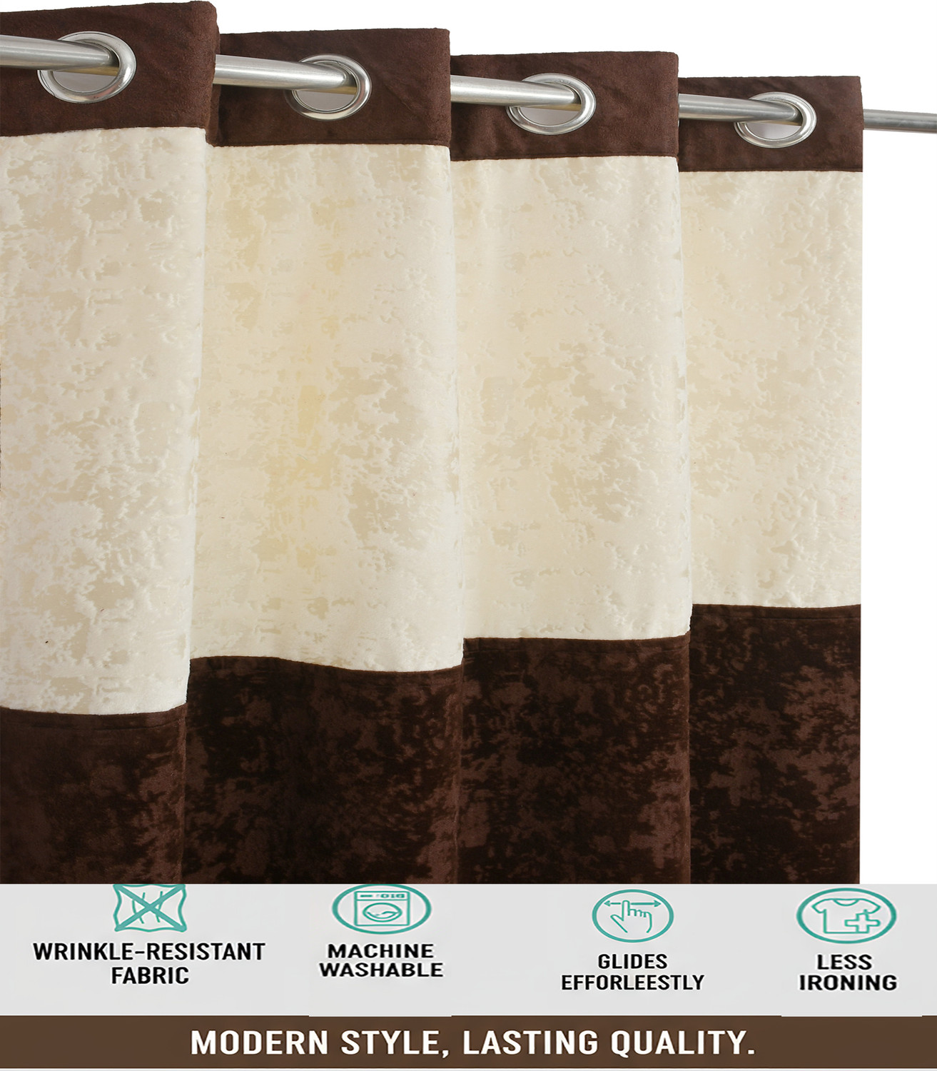 Image of Home Stylish 274 cm (9 ft) Long Door Velvet Blackout Curtain Single Curtain