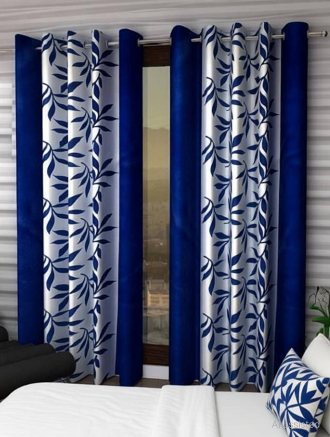 Panipat Textile Hub 213 cm (7 ft) Door Polyester Curtain (Pack Of 2)