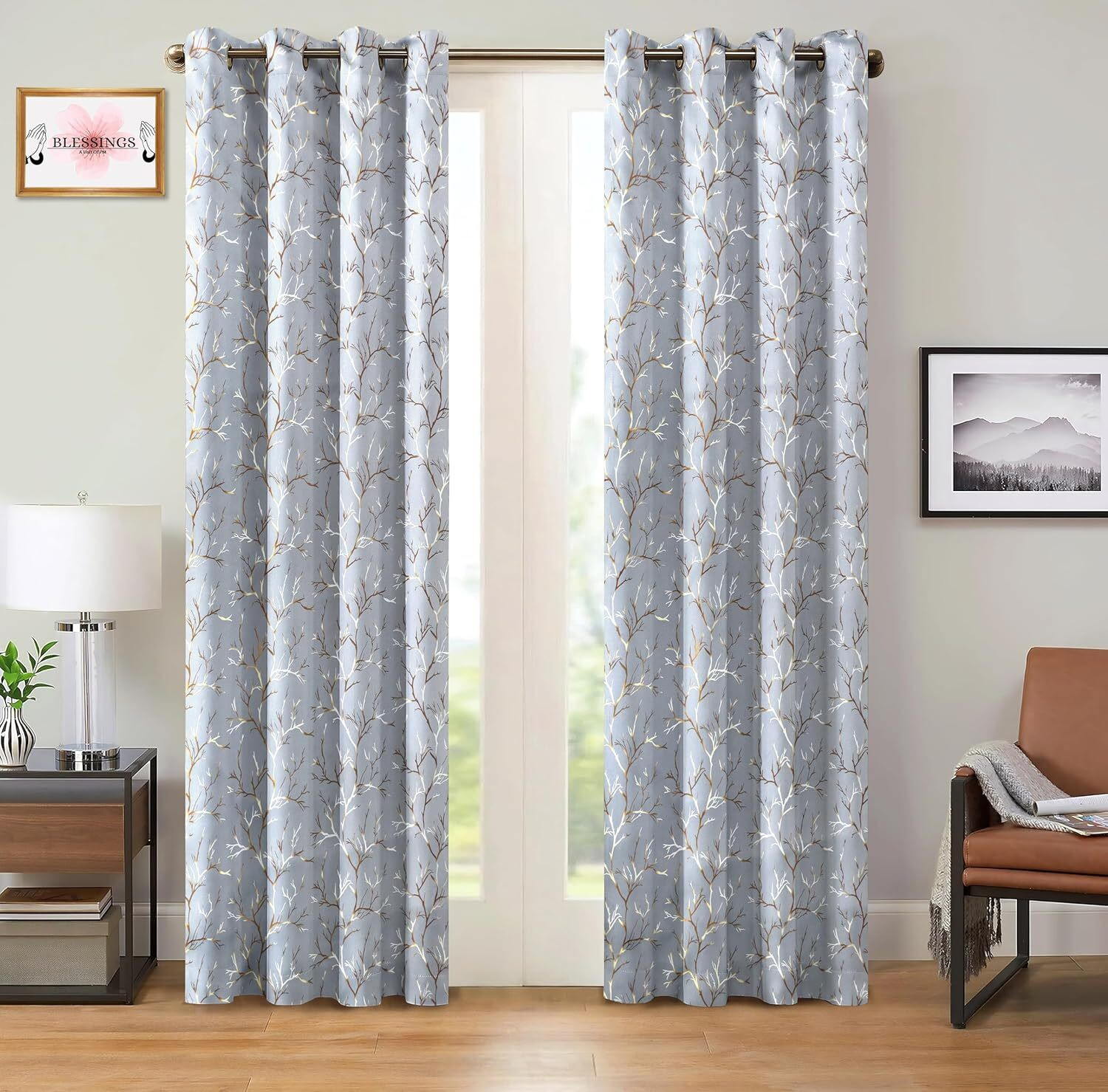 Image of KFHDECOR 275 cm (9 ft) Long Door Polyester Blackout Curtain Single Curtain