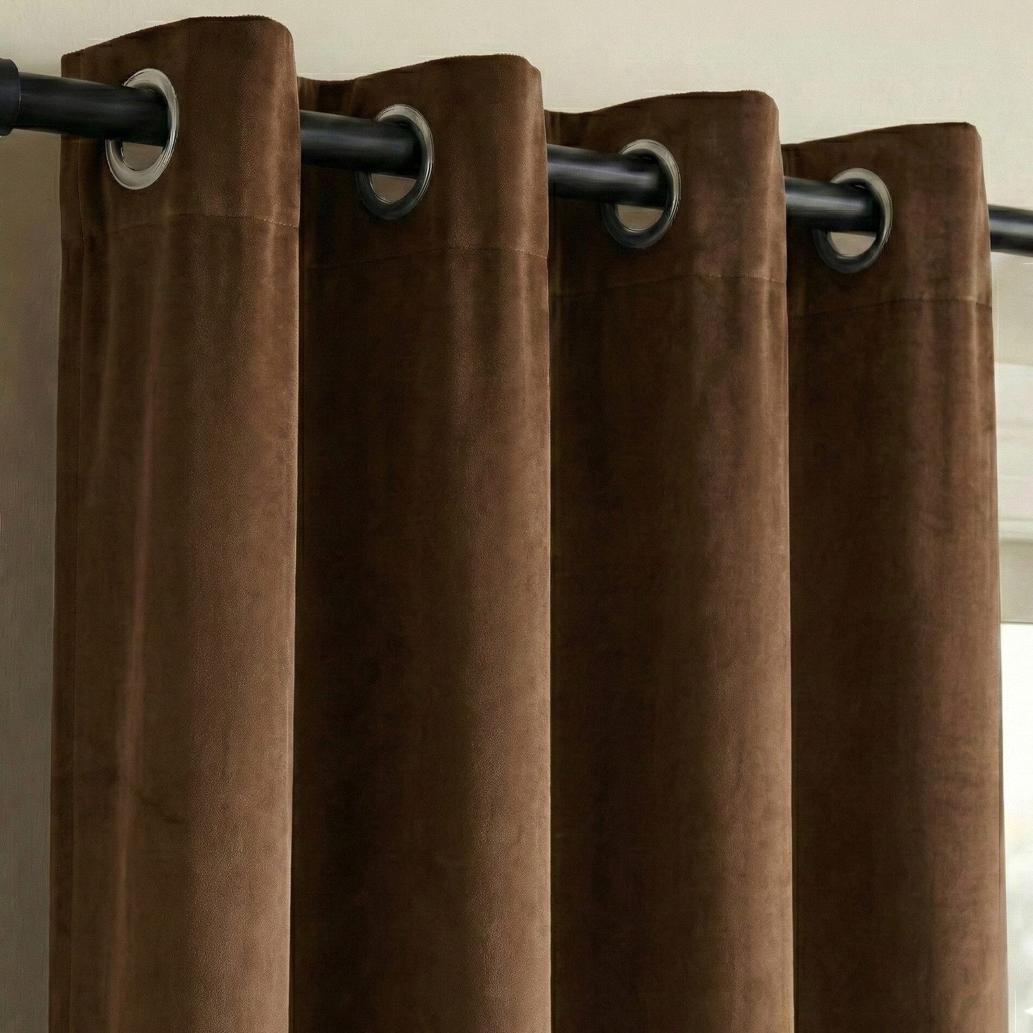 Image of Home Spark 244 cm (8 ft) Long Door Velvet Room Darkening Curtain (Pack Of 2)