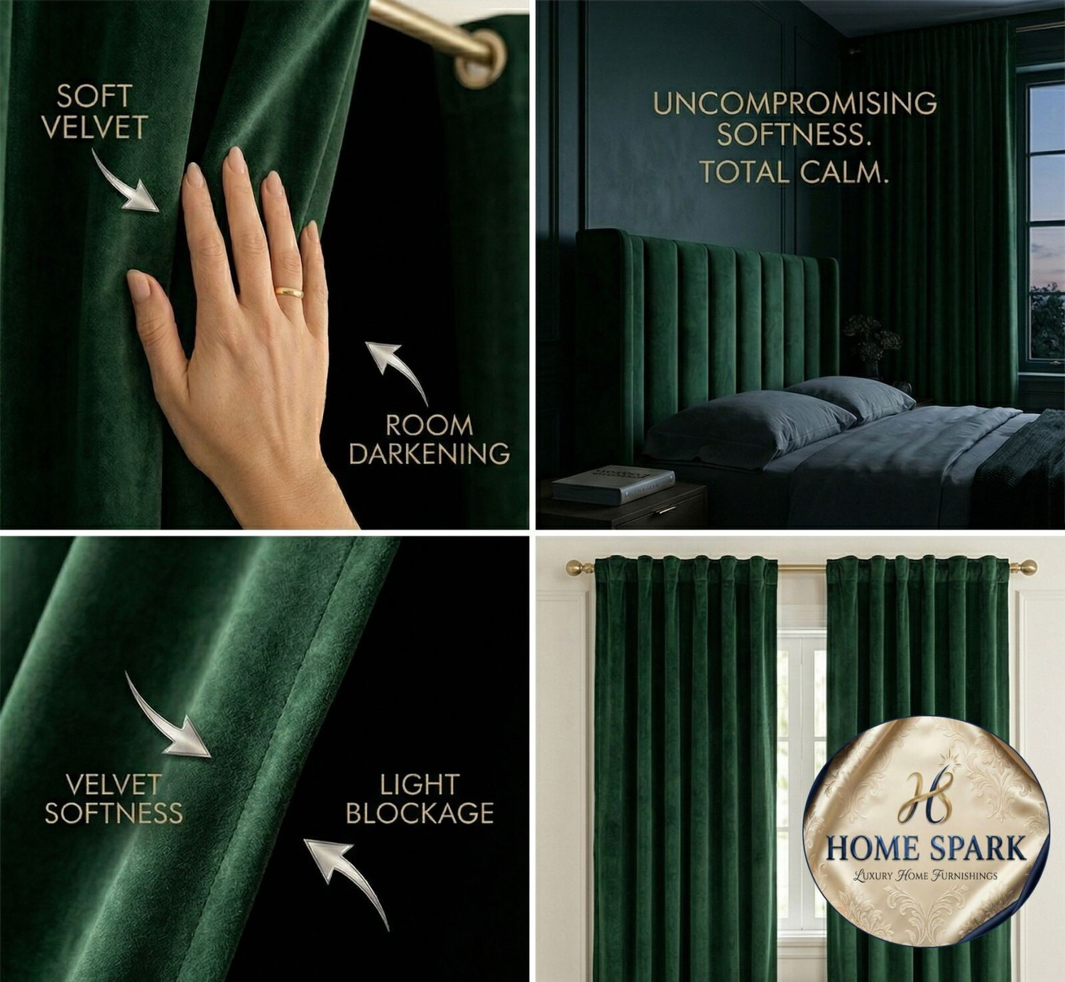 Image of Home Spark 183 cm (6 ft) Window Velvet Room Darkening Curtain (Pack Of 2)