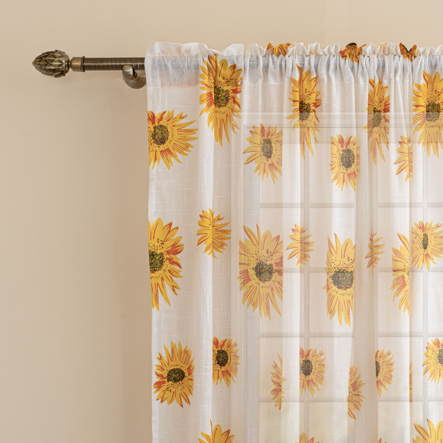 Image of HOMEMONDE 182 cm (6 ft) Window Cotton Transparent Curtain (Pack Of 2)